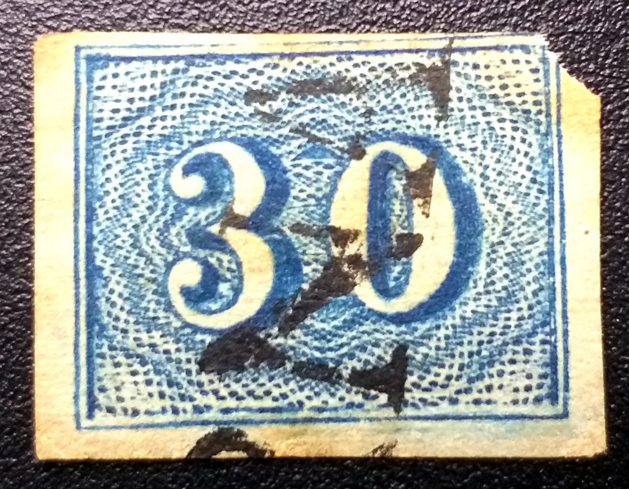 | Casa do Colecionador Regulares - RHM 020 a1 (Usado) Coloridos - Olho de Gato - 30 Réis - 1854 (Selos do Império)