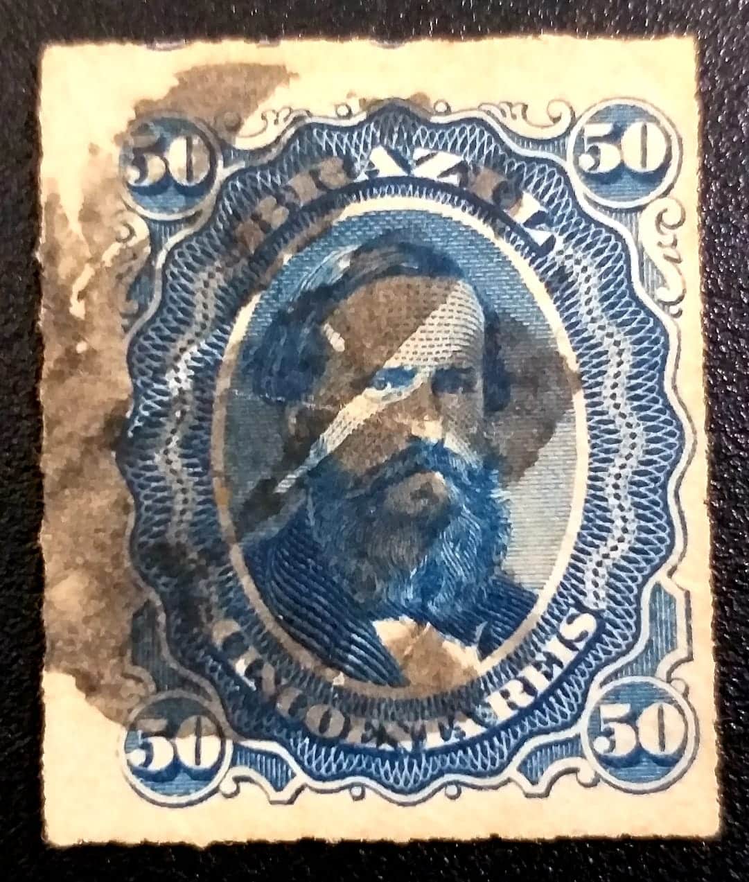 | Casa do Colecionador Regulares - RHM 032 (Usado) Dom Pedro II - "Percé" - 50 Réis - 01/07/1876 (Selos do Império)