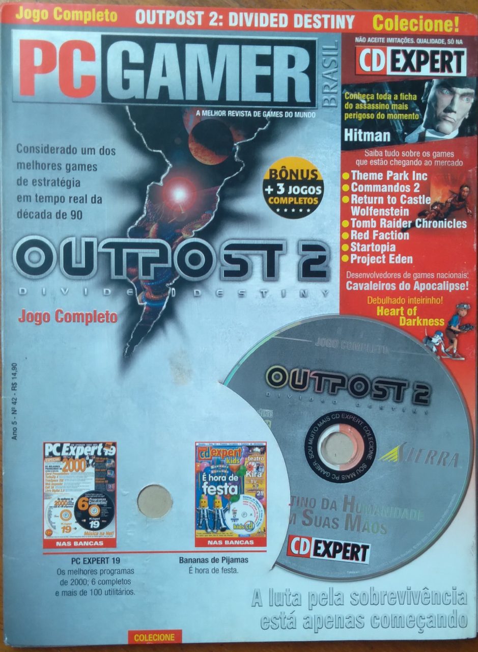 | Casa do Colecionador Revista PC Gamer 42 / Outpost 2 / Hitman Commandos Tom Raider.