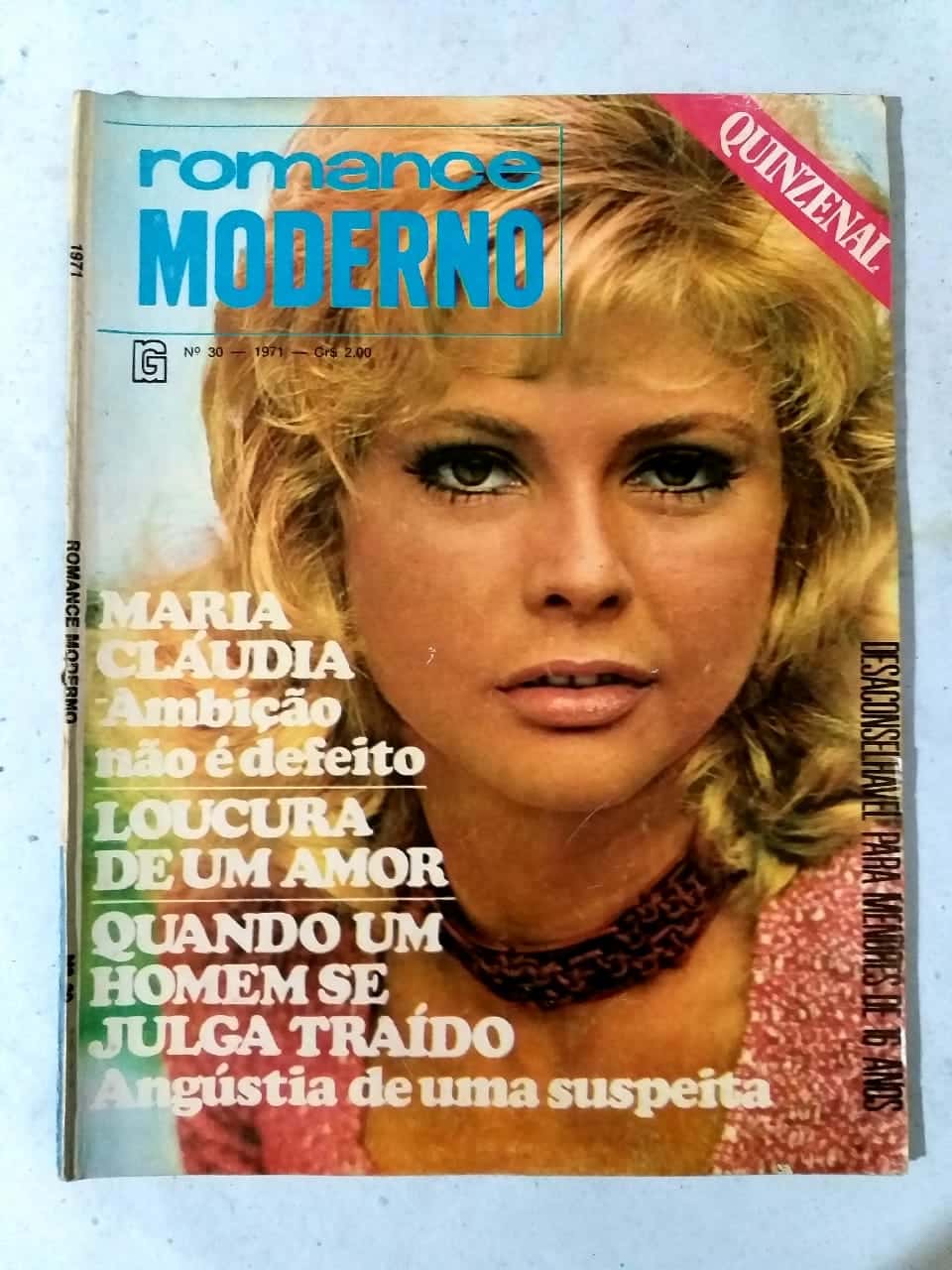 | Casa do Colecionador Romance Moderno Nº 30 (Editora Rio Gráfica - RGE) 1971 - Revista
