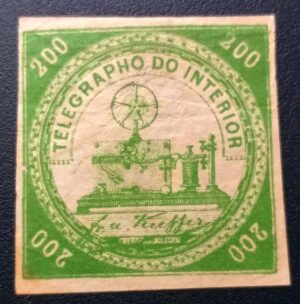 Telégrafos - RHM T08 (Novo) Tipo "B" Modificado - Algarismos Redondos - 200 Réis - 1869 (Selos do Império)