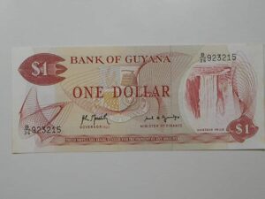 Bank of Guyana) 1 Dollar - 1966 / Escassa / Flor de Estampa / ce03