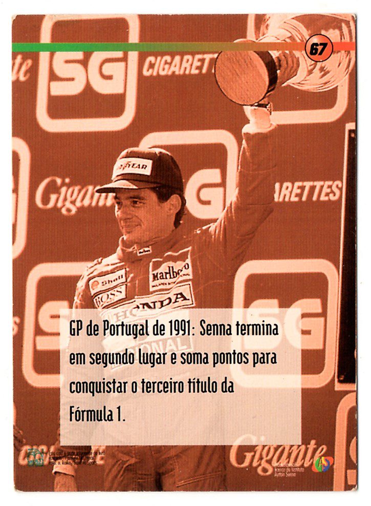 | Casa do Colecionador Card Multi Editora Ayrton Senna - 67 - Portugal 1991 - 1994