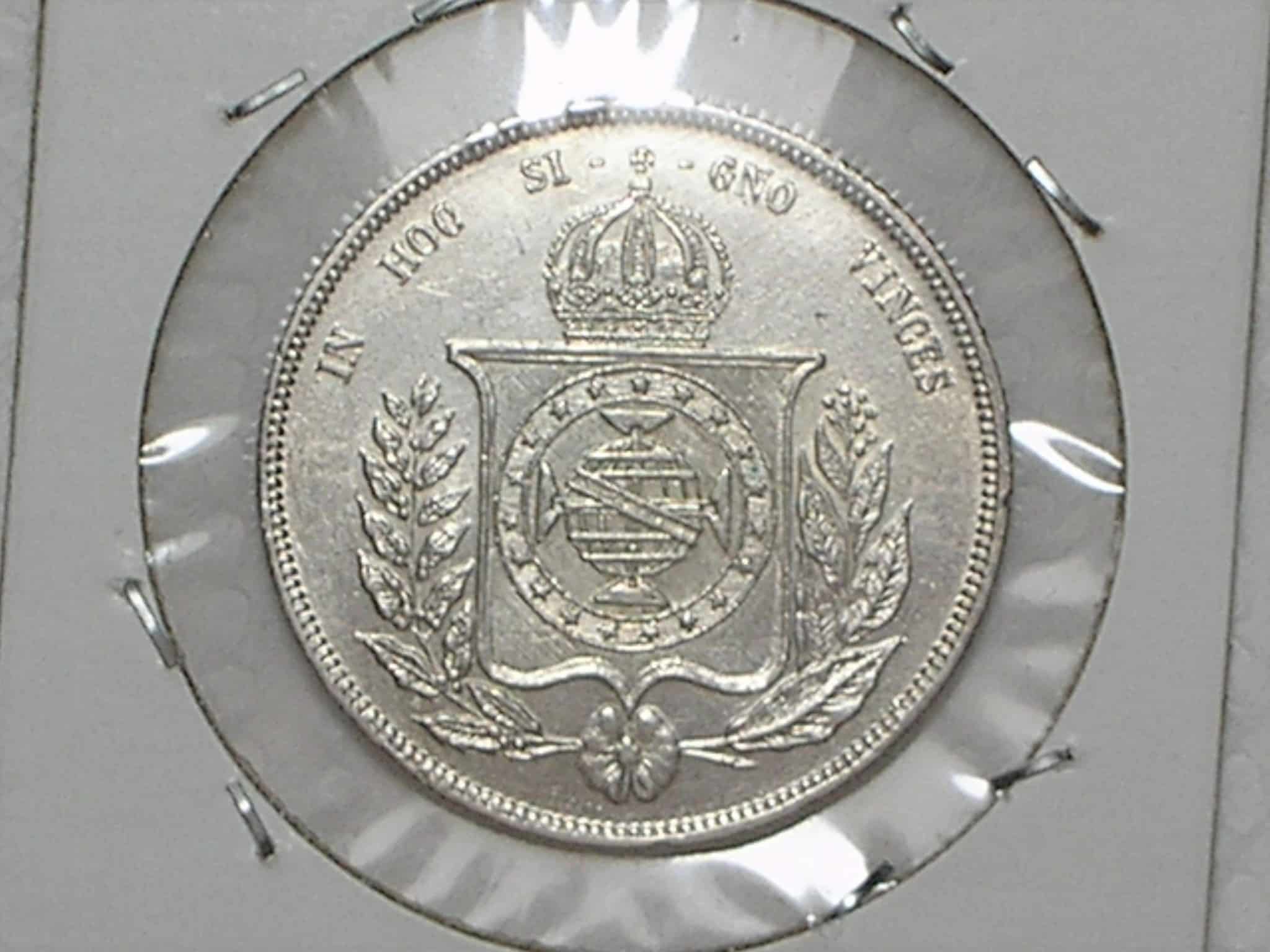 | Casa do Colecionador Flor de Cunho -- 1.000 Réis - 1858 / Império de Petrus II / Prata / Belíssima Moeda