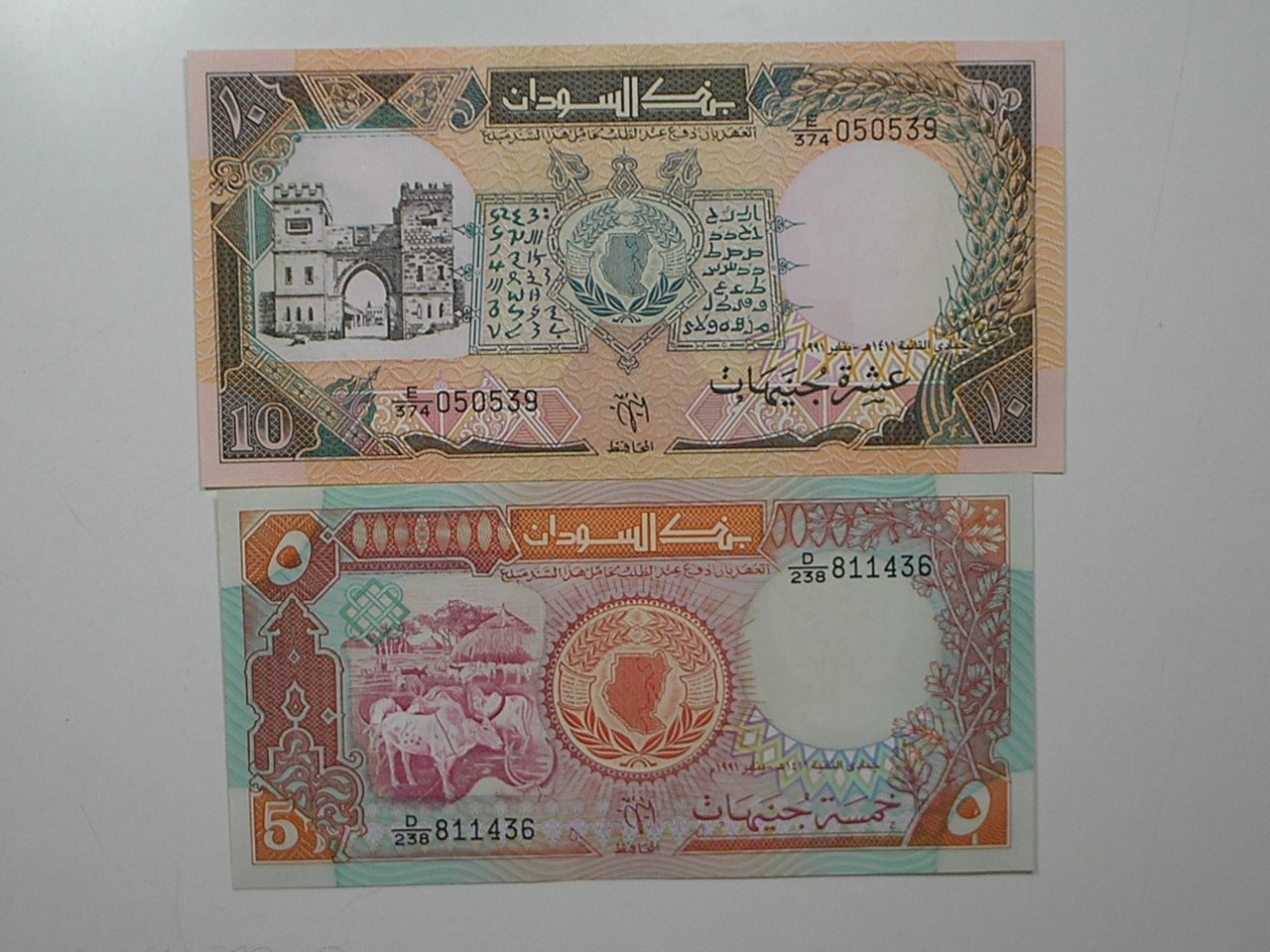 | Casa do Colecionador Sudão) 5 / 10 Sudanese Pounds - 1991 / Flor de Estampa / ce03