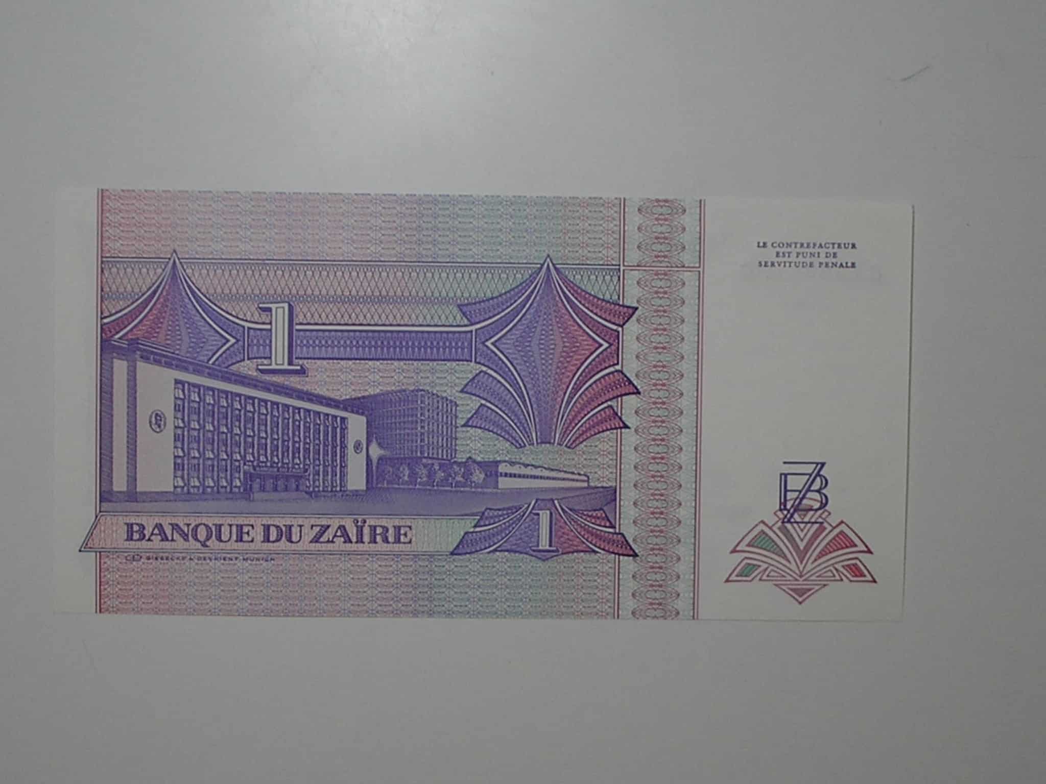 | Casa do Colecionador 5 Cédulas na série - Zaire) 1 / 5 / 10 / 20 / 50 Novos Zaire - 1993 / Flor de Estampa / ce04