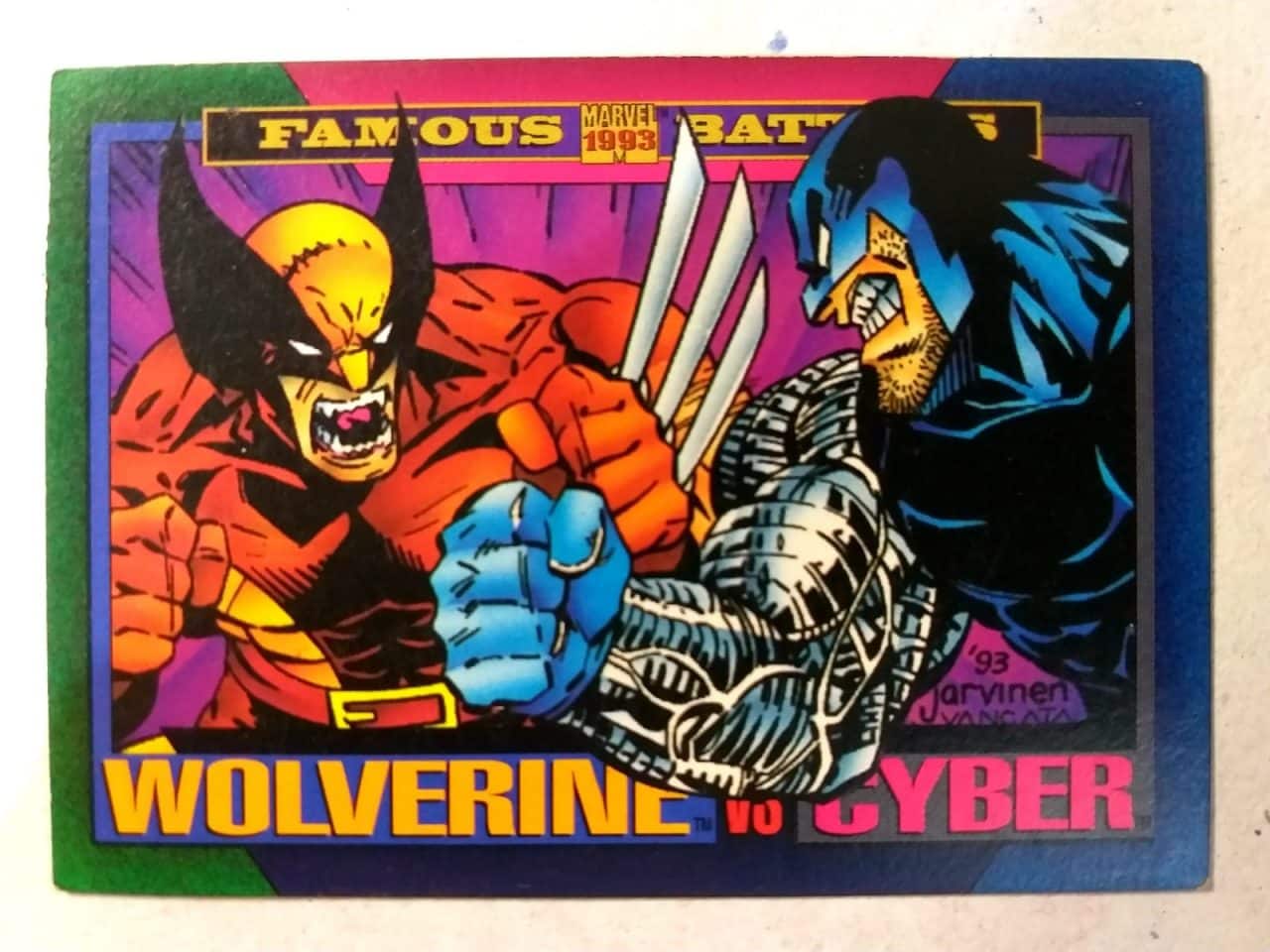 | Casa do Colecionador Card - Marvel 1993 Nº 161 - Famous Battles - Wolverine Vs Cyber (Skybox)