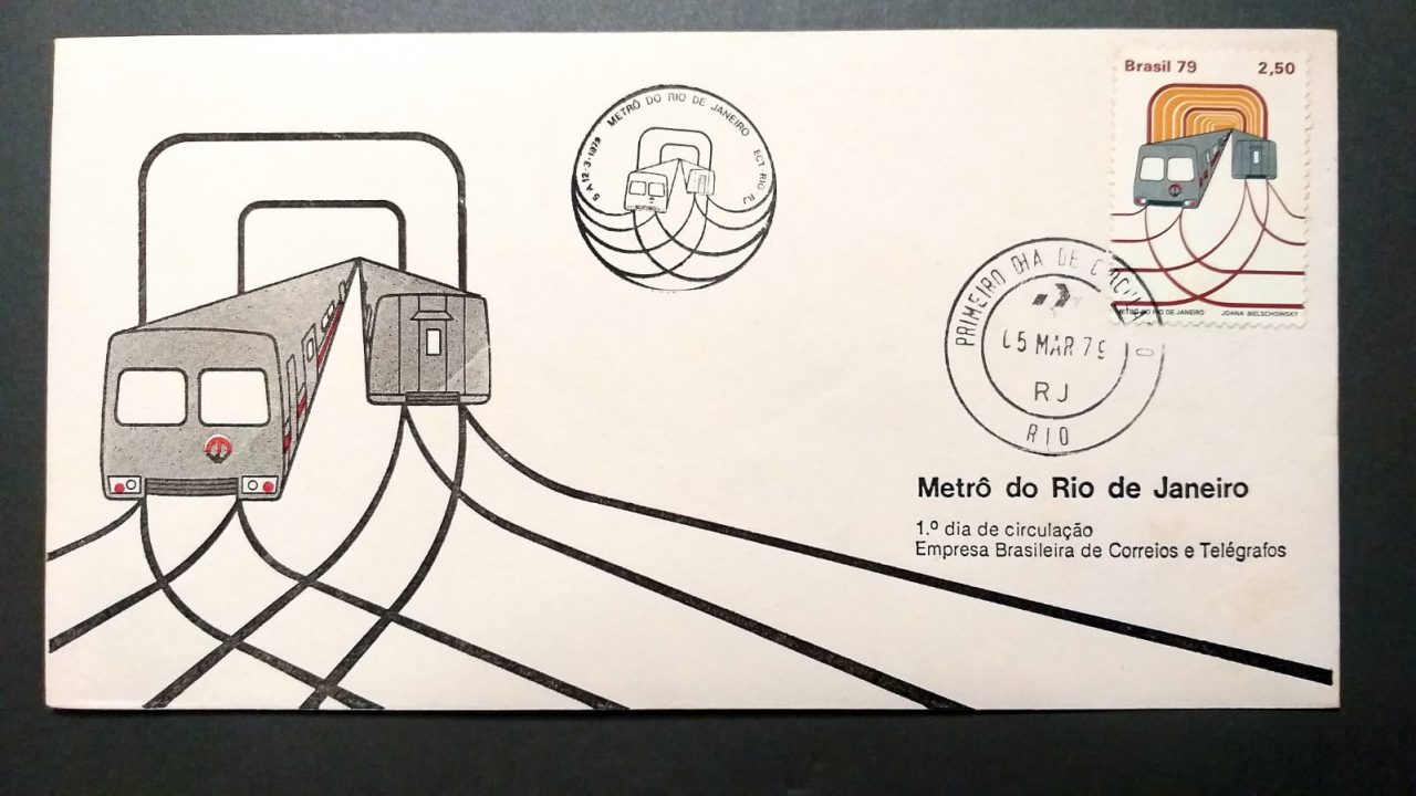 | Casa do Colecionador Envelope FDC (1º Dia de Circulação) RHM FDC-171 com Carimbo CBC + 1º Dia - Metrô do Rio de Janeiro - 05/03/1979