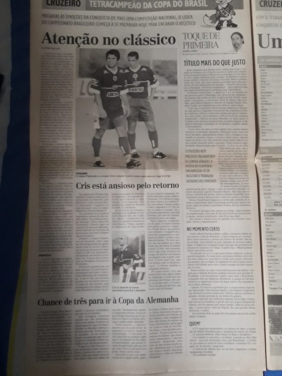 | Casa do Colecionador Estado de Minas – Edição Especial Cruzeiro tetracampeão da Copa do Brasil