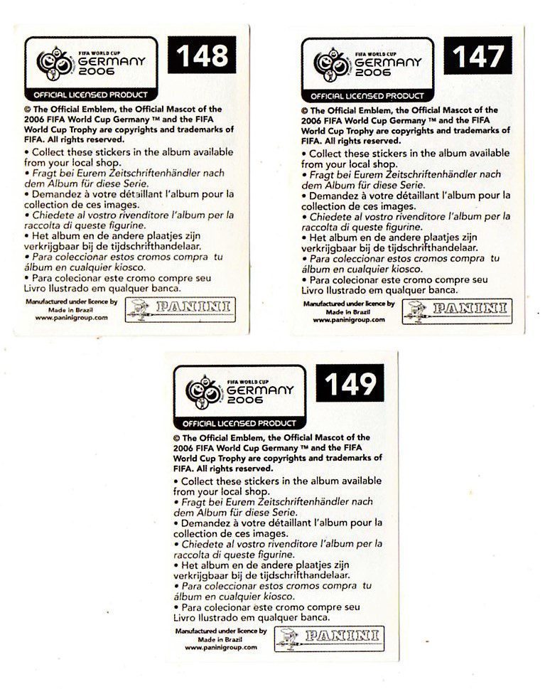 | Casa do Colecionador Figurinha – Album Copa do Mundo Alemanha 2006 – Time de Trinidad e Tobago - Valor Unitario