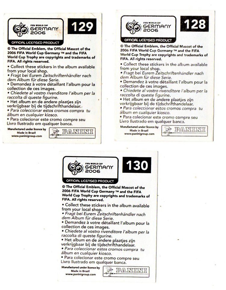 | Casa do Colecionador Figurinha – Album Copa do Mundo Alemanha 2006 – Time do Paraguai - Valor Unitario