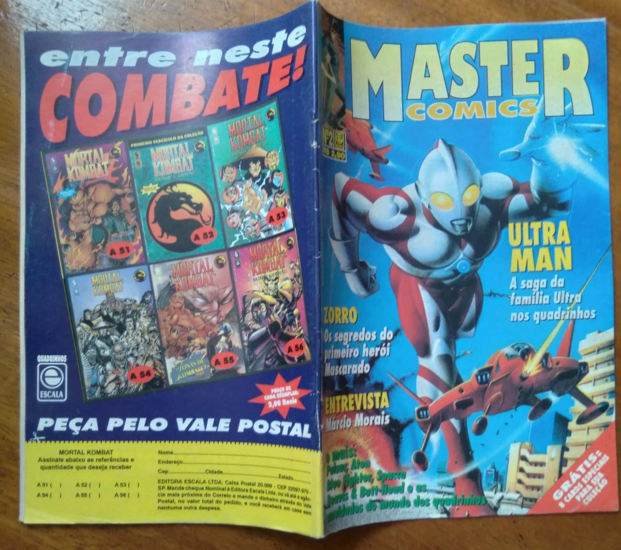 | Casa do Colecionador Gibi Master Comics Escala 2 / Ultra Man / contém cards.