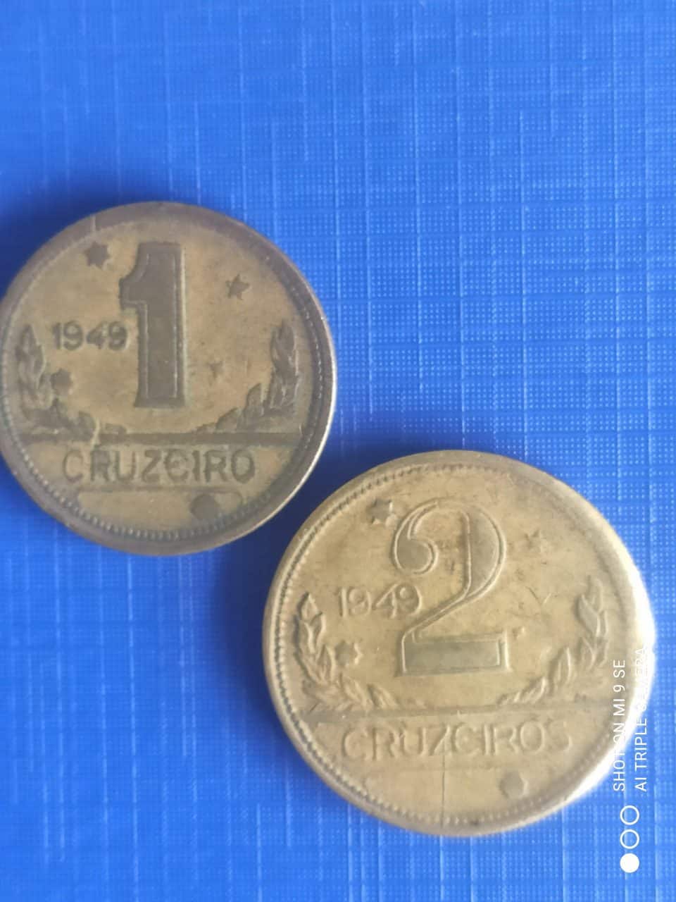 | Casa do Colecionador Par de moeda 1 e 2 Cruzeiros 1949 - Cunho quebradro