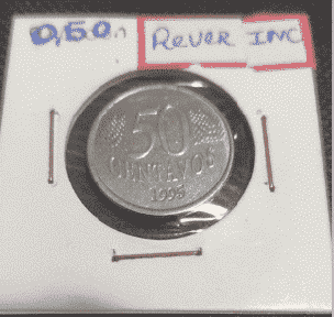 Primeira familia Real 0,50 centavos 1995 reverso incliando