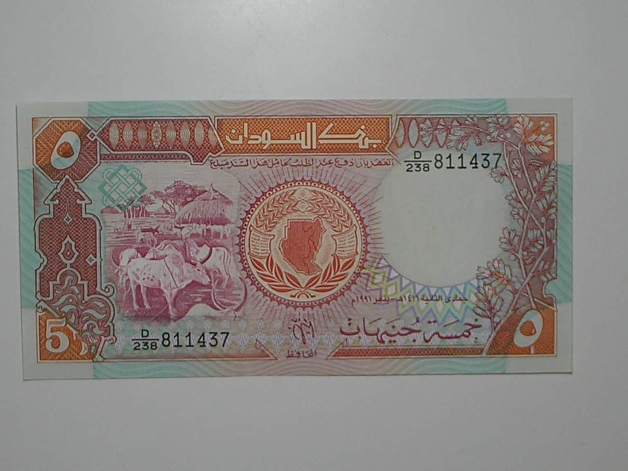 | Casa do Colecionador Sudão) 5 Sudanese Pounds - 1991 / Flor de Estampa / ce04