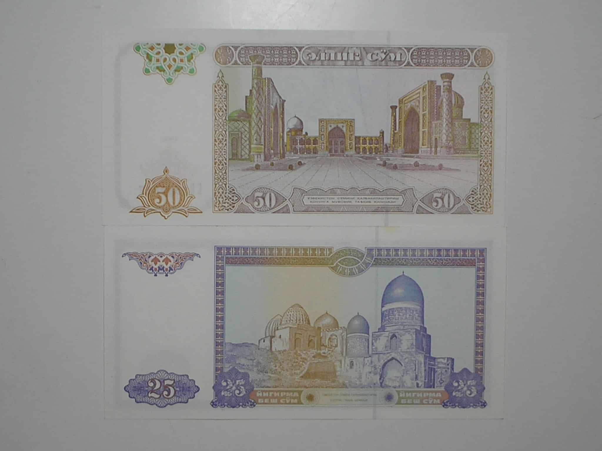 | Casa do Colecionador Uzbekistan) 25 / 50 Som - 1994 / Flor de Estampa / ce04