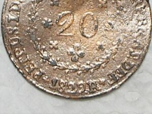 20 Réis – 1829 Rio = 24 Tulipas / Florões Obliquos / Data 9 Aberto / Império D. Pedro I / Cobre / Mbc / c800