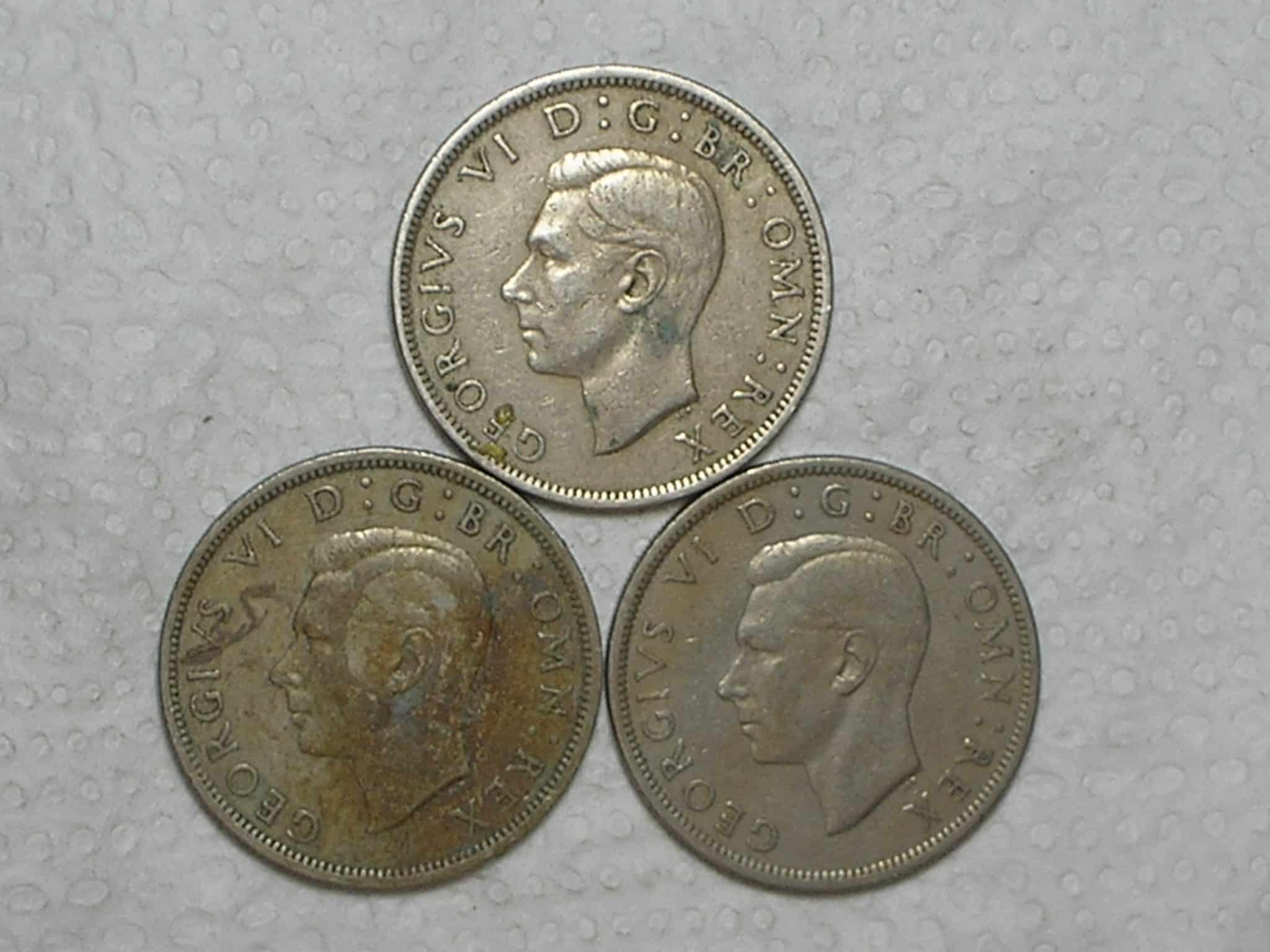 | Casa do Colecionador Inglaterra) Half Crown - 1948 / 1949 / 1950 / Gerogivs VI / Ni / m350