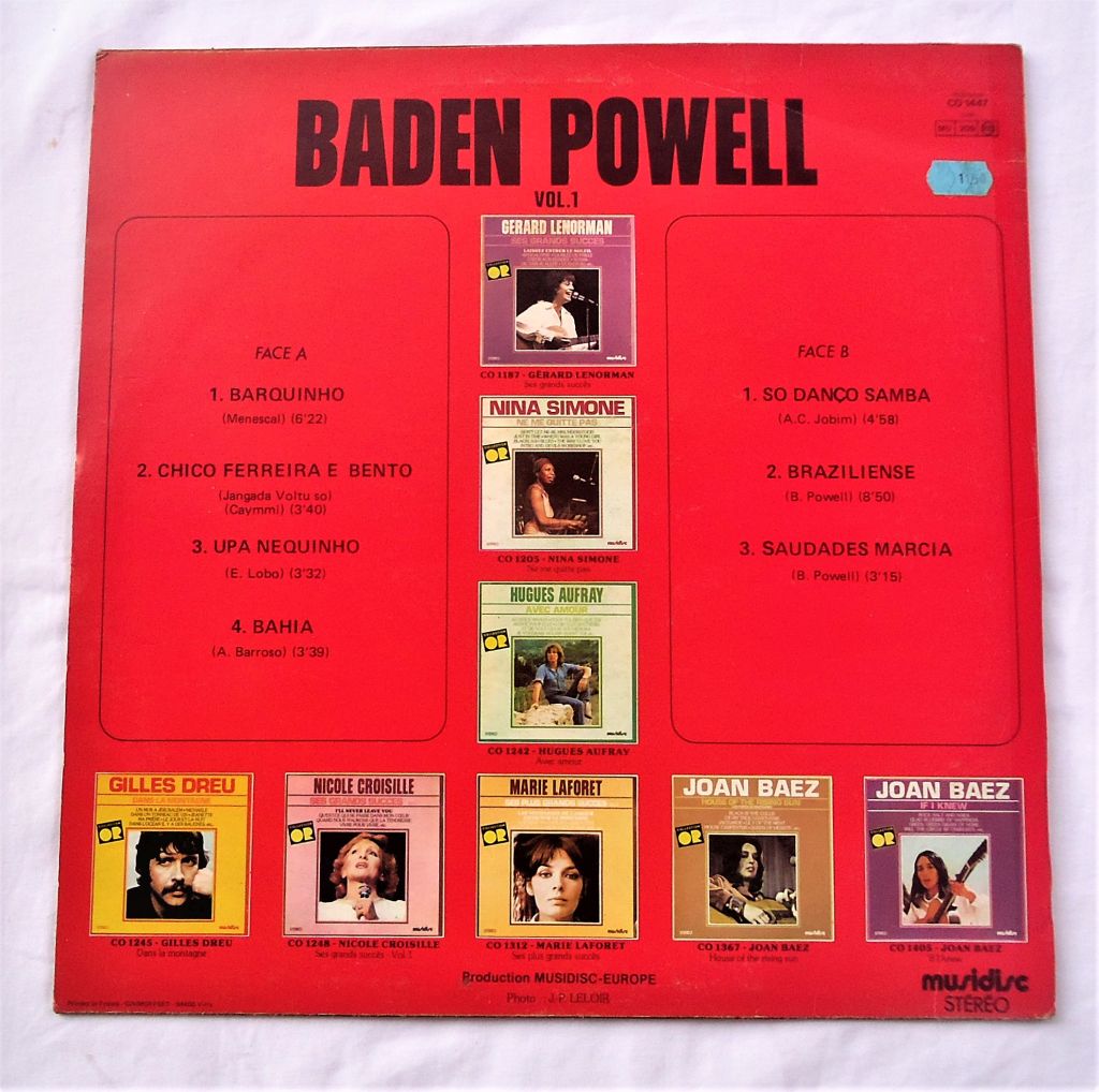 | Casa do Colecionador Lp Vinil Baden Powell Collection OR - Volume 1 - Musidisc Europe - França - Importado