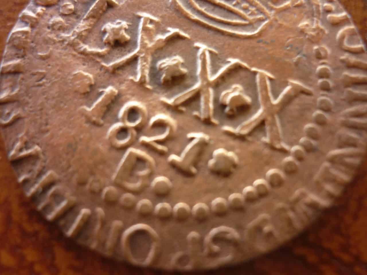| Casa do Colecionador LXXX 1821B. XEM XEM RECUNHADA NO DISCO DE 40 RÉIS DO IMPÉRIO .