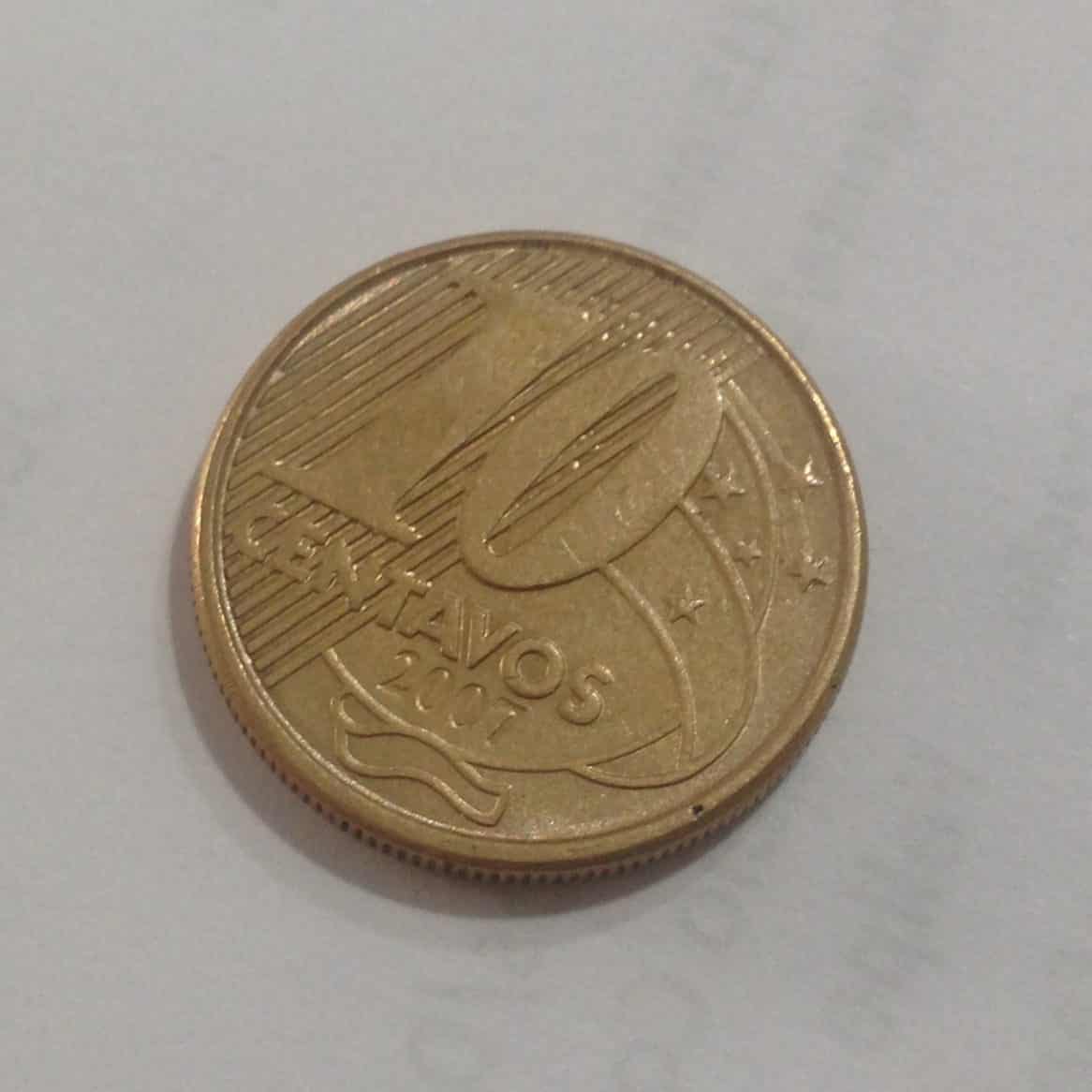 10 Centavos 2007 anomala rastro na estrela