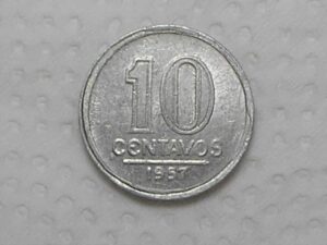 Brasil) 10 Centavos - 1957 / Aluminio / Soberba /
