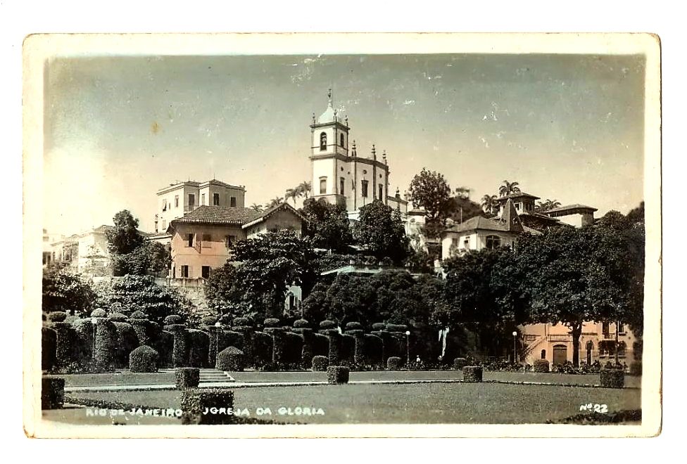 | Casa do Colecionador Cartao Postal Fotografico Colorizado - Igreja Da Gloria - RJ - Anos 40