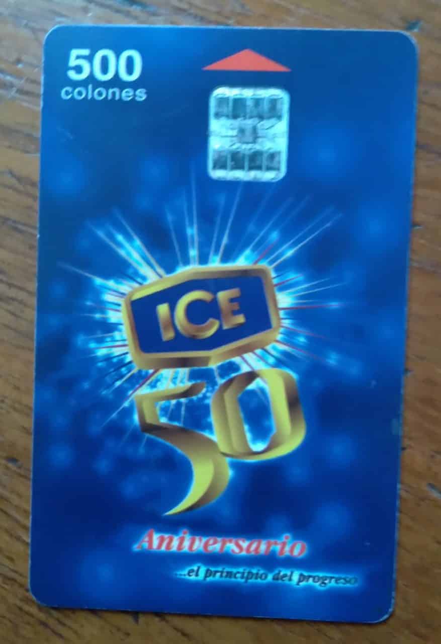 | Casa do Colecionador Cartão telefone Costa Rica Ice 1999 / Aniversário 50 anos.