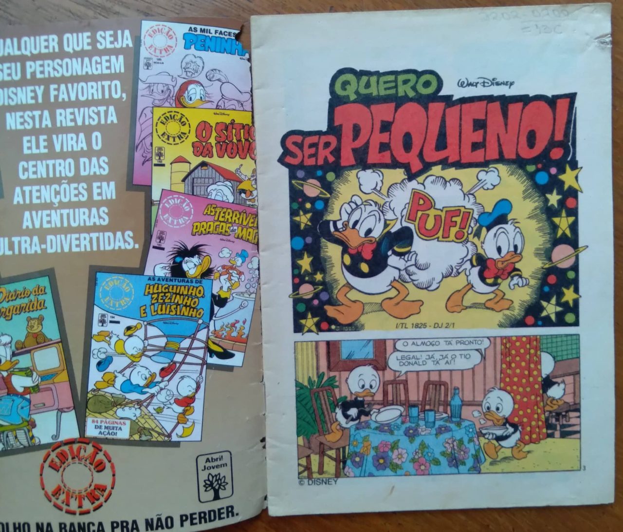 | Casa do Colecionador Lc19 Gibi Disney juvenil 2 1991 / Quero ser pequeno.