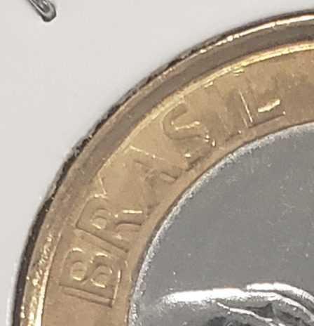 Moeda 1 Real 2015 Basquete palavra BBRRAASSIILL duplicada