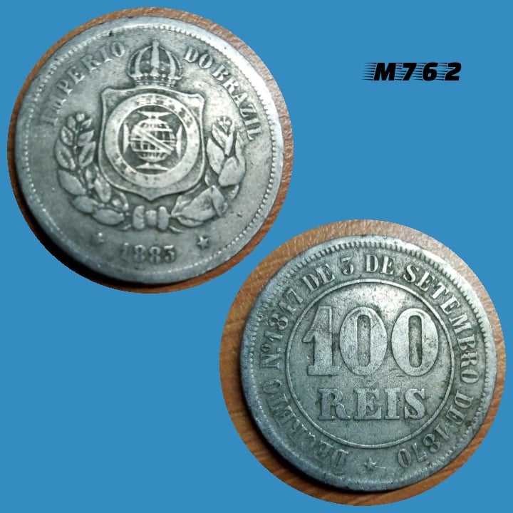 | Casa do Colecionador Moeda 100 réis 1883 Cupro Níquel Império M762