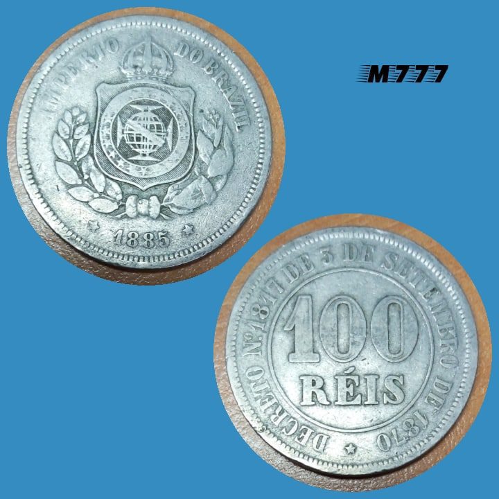 Moeda 100 réis 1885 Cupro Níquel Império M777