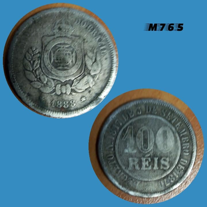 Moeda 100 réis 1888 Cupro Níquel Império M765