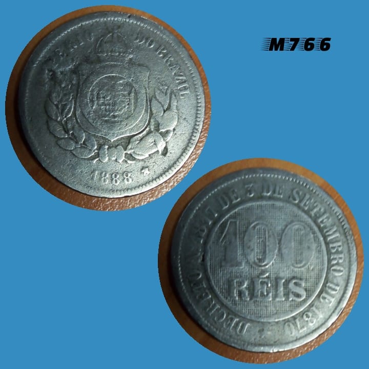 Moeda 100 réis 1888 Cupro Níquel Império M766