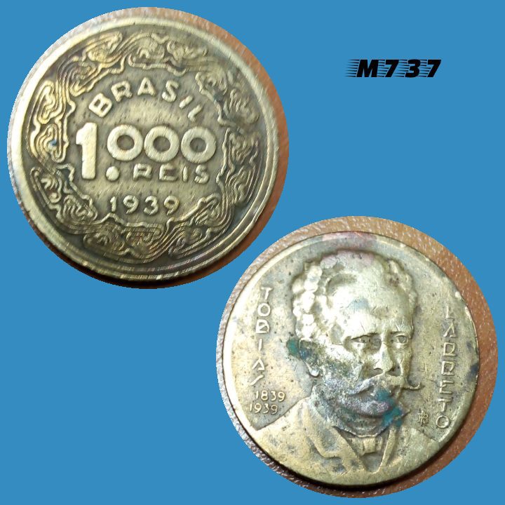| Casa do Colecionador Moeda 1000 réis 1939 Bronze Alumínio Tobias Barreto M737