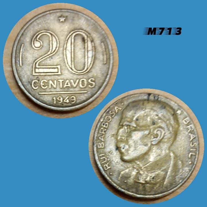 | Casa do Colecionador Moeda 20 centavos 1949 Bronze Alumínio Rui Barbosa M713