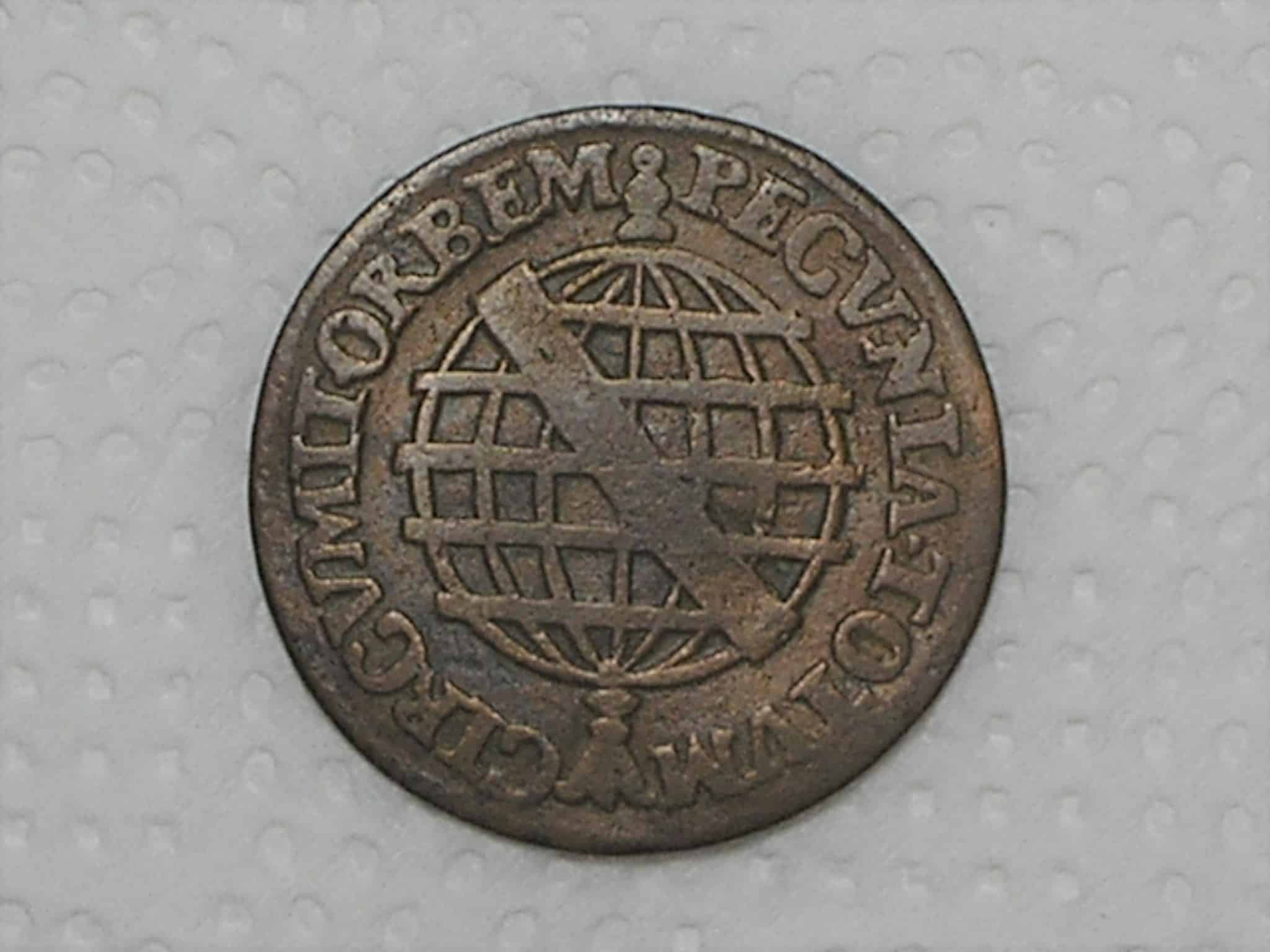 | Casa do Colecionador "Raríssima Variante" / V Réis – 1753 / Variante: Brasiil com dois ii / Cunhada em Lisboa - Rex / 38 Pérolas / Rara / Colonia de D. João V / Cobre / Mbc / Exemplar catalogado por Jose Vinicius numero 11 / box21