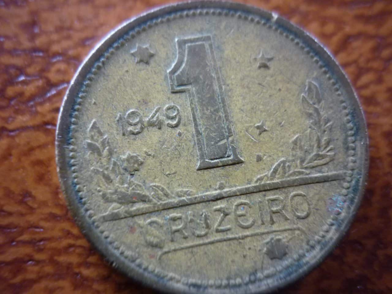 | Casa do Colecionador 1 CRZ. 1949 B DE BRASIL COM HASTE .