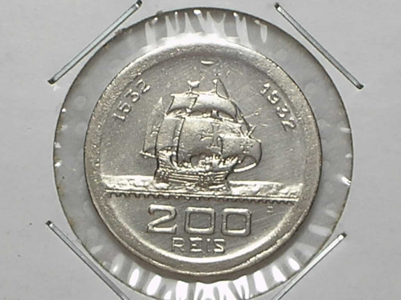 | Casa do Colecionador 200 Réis - 1932 / Vicentina / Caravela / Flor de Cunho / cod. 810.2