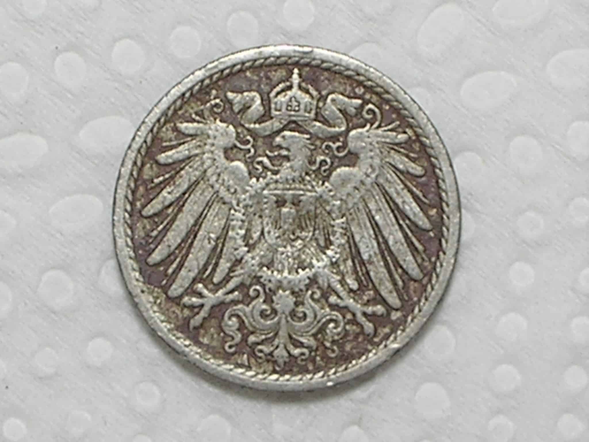 | Casa do Colecionador Alemanha Imperio 5 Pfennig 1907 A Berlin Antes Da 1a Guerra Co Ni Box25 2