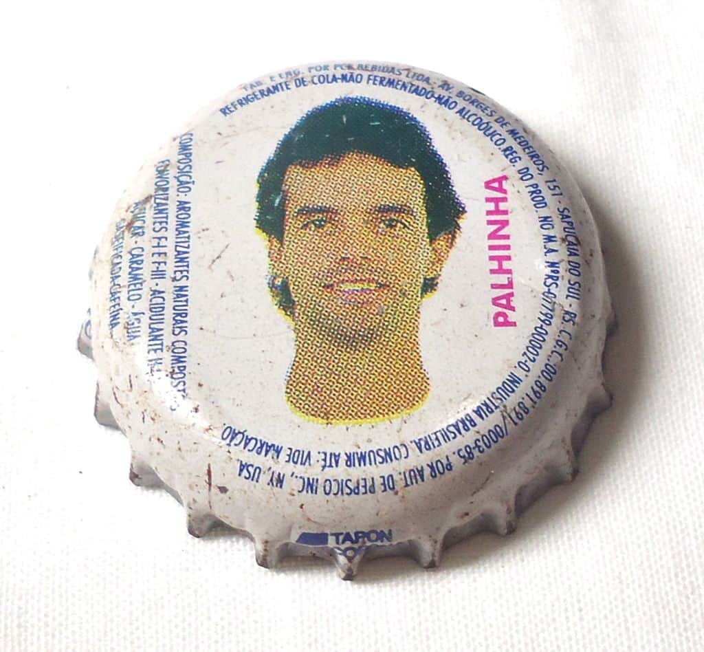 | Casa do Colecionador Antiga Tampinha Refrigerante Pepsi Cola - Jogador Palhinha - Gol do Amaral