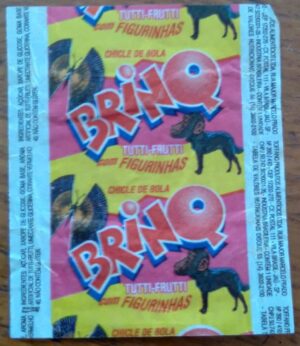 Embalagem papel Chicletes Brinq / Animais tutti frutti.