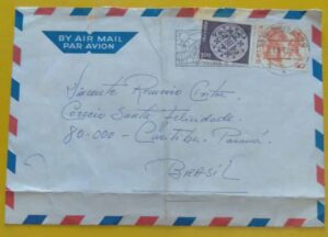 Envelope viajado Suíça para Brasil 1979