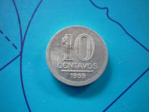 10 CENT. ALUMÍNIO 1959 DATA ESCASSA.