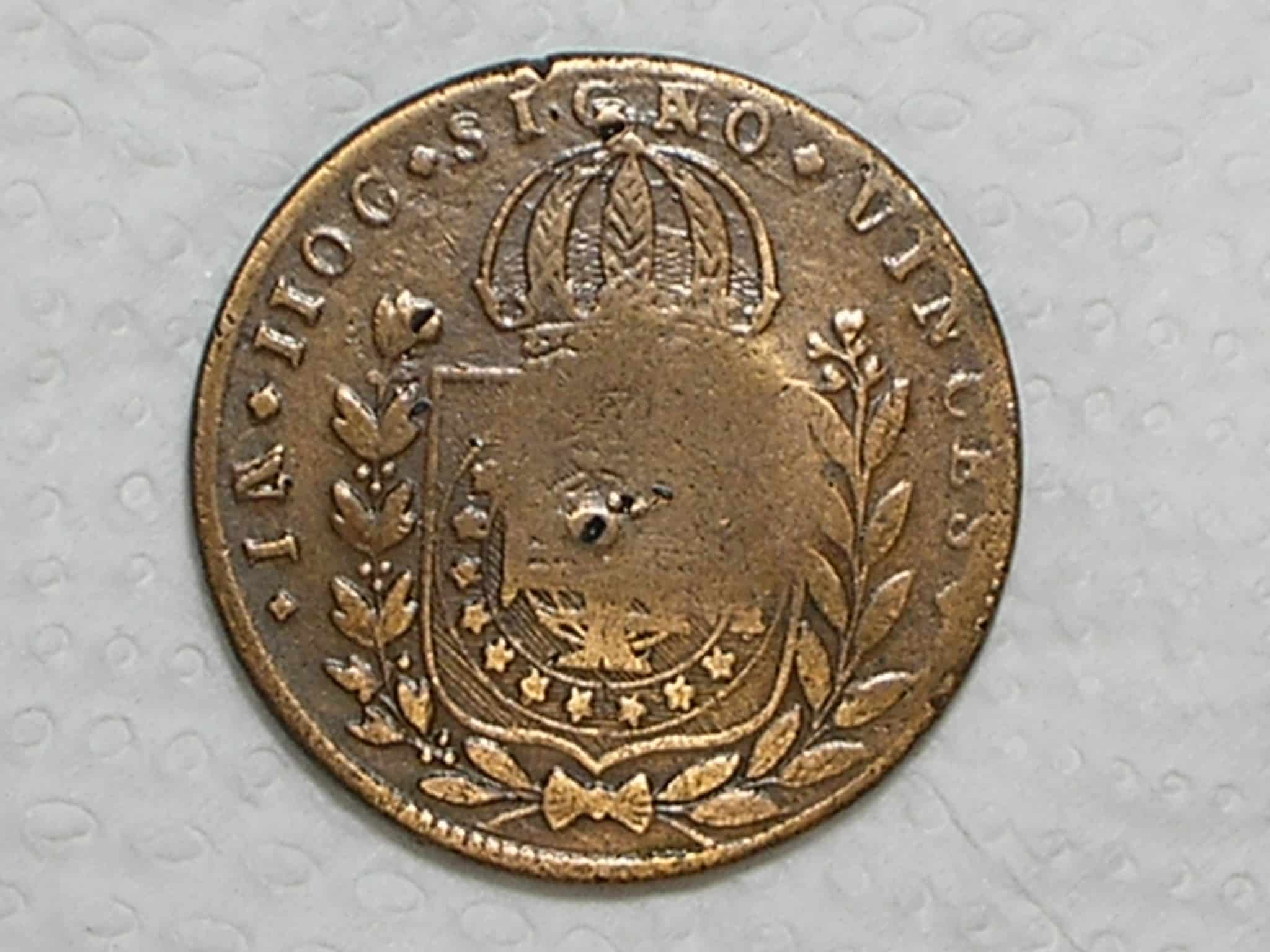 | Casa do Colecionador 40 Réis - 1825-R / SIGAO ao inves de signo / 26 Tulipas / FV / Império D. Pedro I / Escassa / Cobre / Mbc / box21