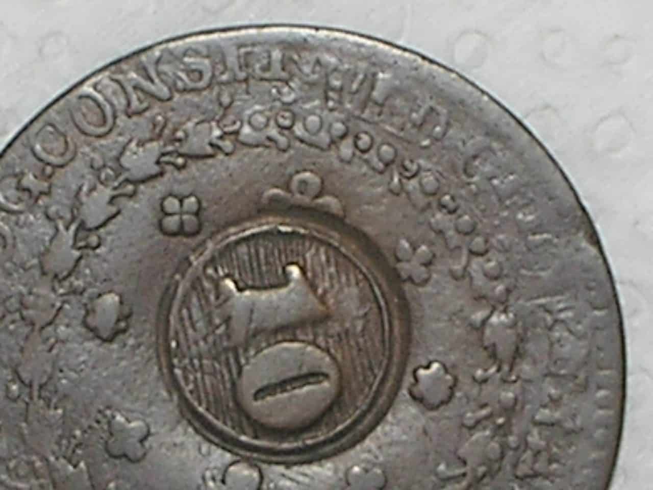 | Casa do Colecionador 40 Réis - 1826 Goias - Recunho sobre moeda da Colonia / / 24 Tulipas / Carimbo 10 / Império D. Pedro I / Cobre / Raro / Bc/Mbc / box21