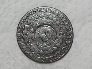 40 Réis - 1827 Cuiabá / 24 Tulipas / Carimbo 10 / Império D. Pedro I / Cobre / Escassa / Mbc / box21