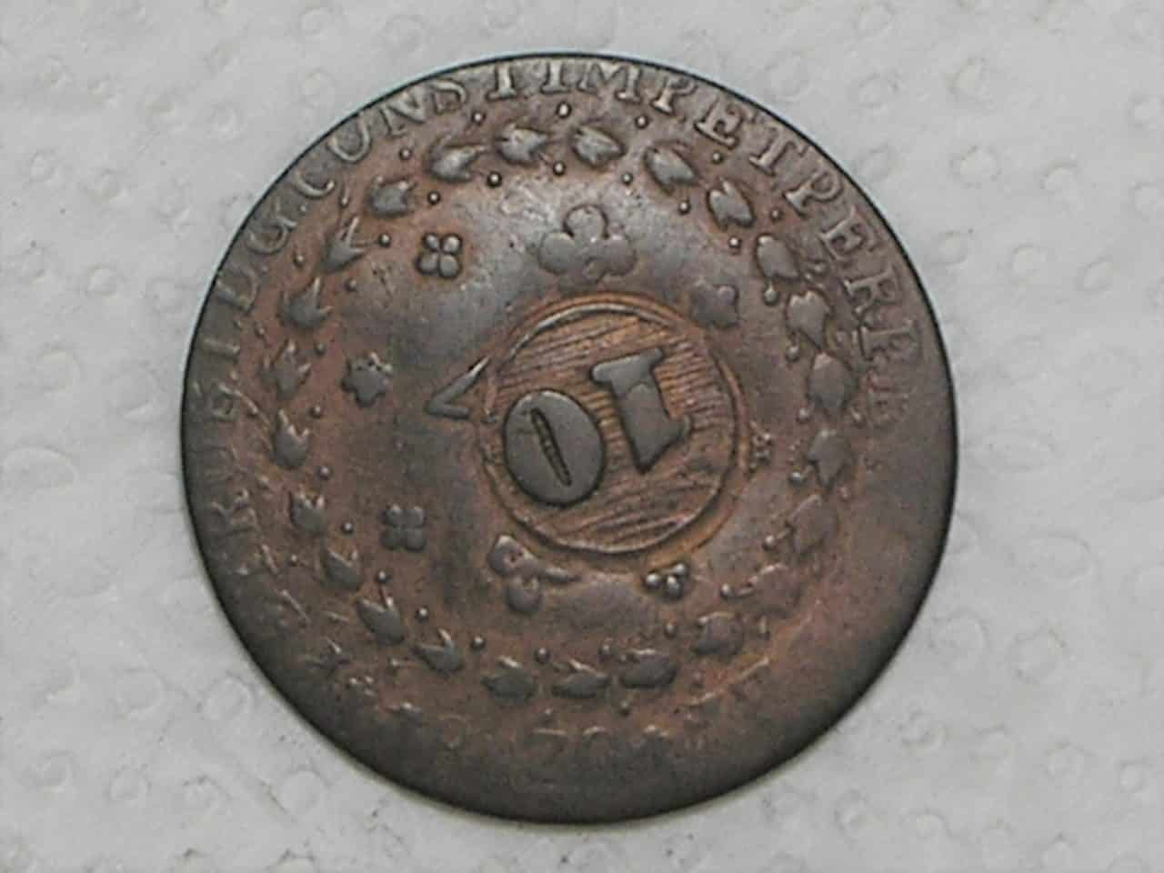 | Casa do Colecionador 40 Réis - 1827 Goias / 24 Tulipas / Carimbo 10 / Escudo com 18 Estrelas / Império D. Pedro I / Cobre / Escassa / Bc/Mbc / box21