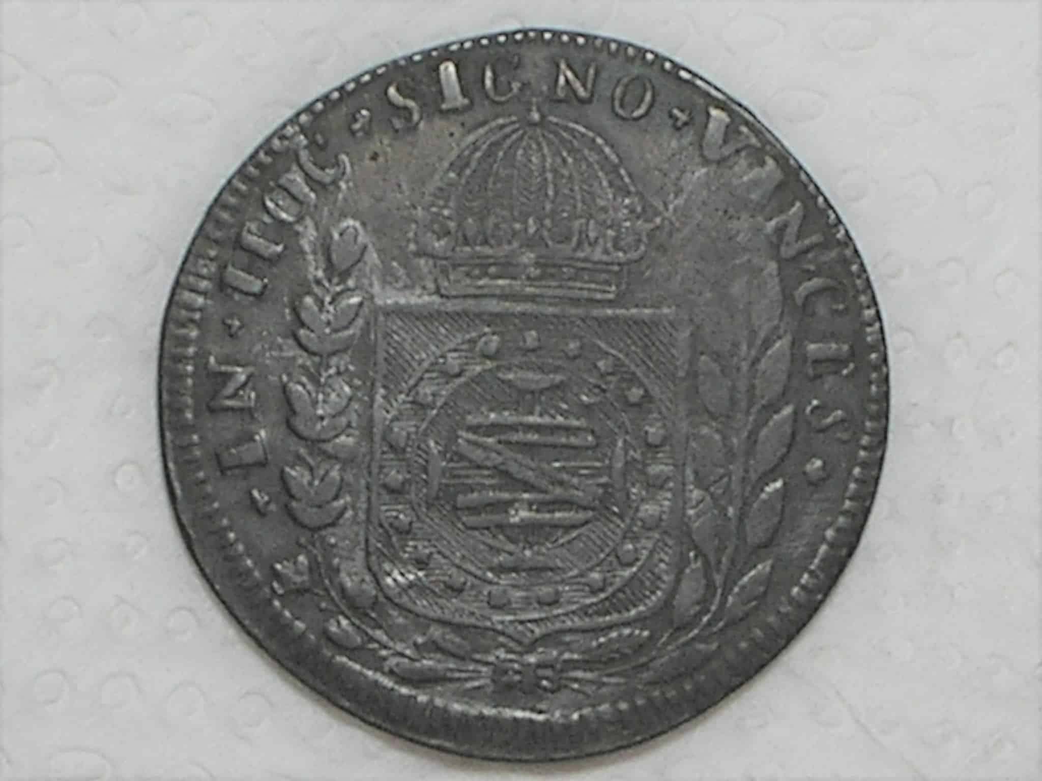 | Casa do Colecionador 40 Réis - 1827-R / Data 1 Arábico / 25 Tulipas / Disco Menor / FV / Império D. Pedro I / Cobre / Mbc / box21