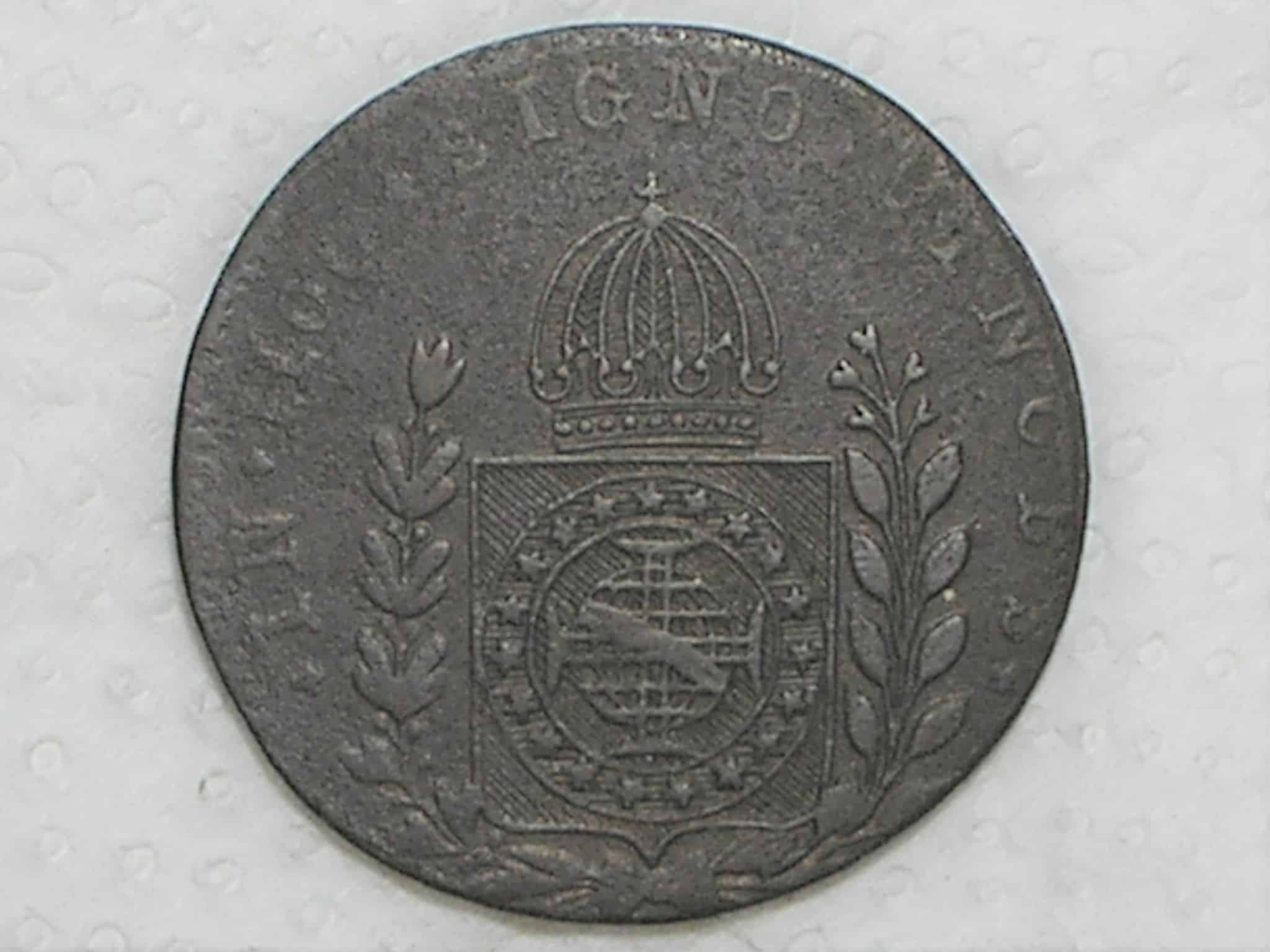 | Casa do Colecionador 40 Réis - 1828-R / 22 Tulipas / FO / Império D. Pedro I / Cobre / Mbc/Sob / box21